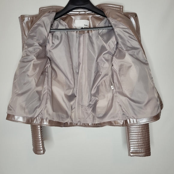 Bar III Rose Gold Quilted Moto Jacket - Picture 13 of 16